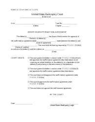 Document preview: Form B2400C ALT Order on Reaffirmation Agreement