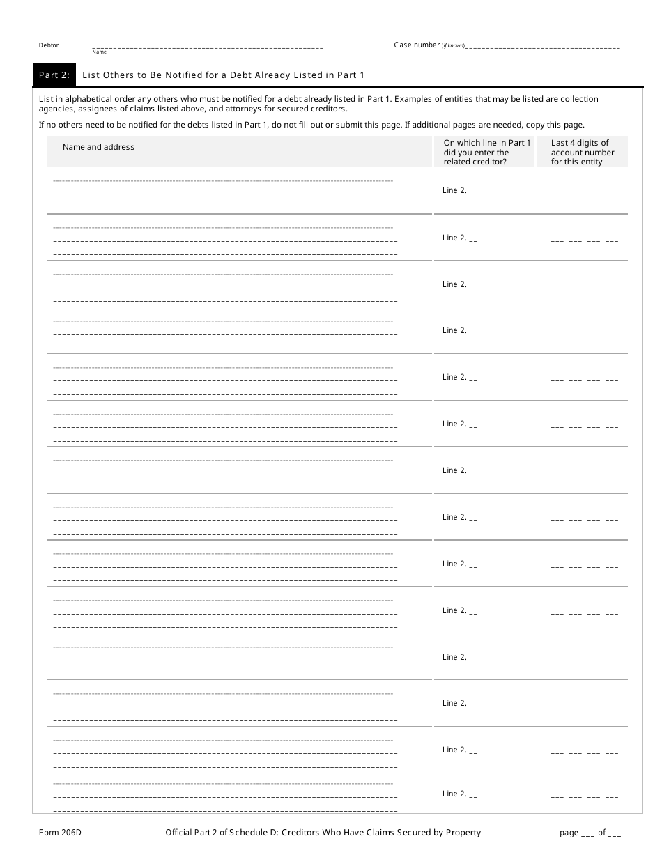 Official Form 206D Schedule D Creditors Who Have Claims Secured by Property, Page 3