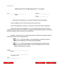 Document preview: Form 2400B Motion for Approval of Reaffirmation Agreement