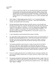Instructions for Form B2500E Summons to Debtor in Involuntary Case, Page 2