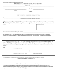 Form B2540 Subpoena for Rule 2004 Examination