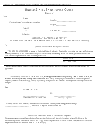 Document preview: Form B2550 Subpoena to Appear and Testify at a Hearing or Trial in a Bankruptcy Case (Or Adversary Proceeding)