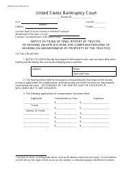 Document preview: Form B2700 Notice of Filing of Final Report of Trustee