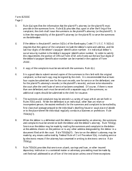 Instructions for Form B2500C Summons and Notice of Trial in an Adversary Proceeding, Page 2