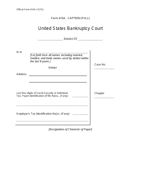 Official Form 416A  Printable Pdf