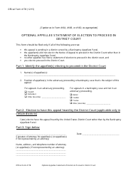 Document preview: Official Form 417B Optional Appellee Statement of Election to Proceed in District Court