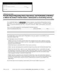 Official Form 426 &quot;Periodic Report Regarding Value, Operations, and Profitability of Entities in Which the Debtor's Estate Holds a Substantial or Controlling Interest&quot;