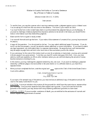 Form AO243 Motion Under 28 U.s.c. 2255 to Vacate, Set Aside, or Correct Sentence by a Person in Federal Custody