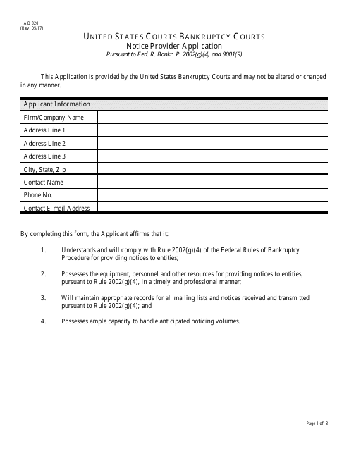 Form AO320  Printable Pdf