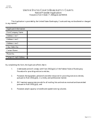 Form AO320 Bankruptcy Notice Provider Application