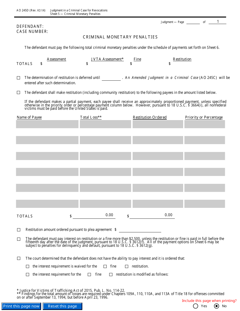 Form AO245D Judgment in a Criminal Case (For Revocation of Probation or Supervised Release), Page 15