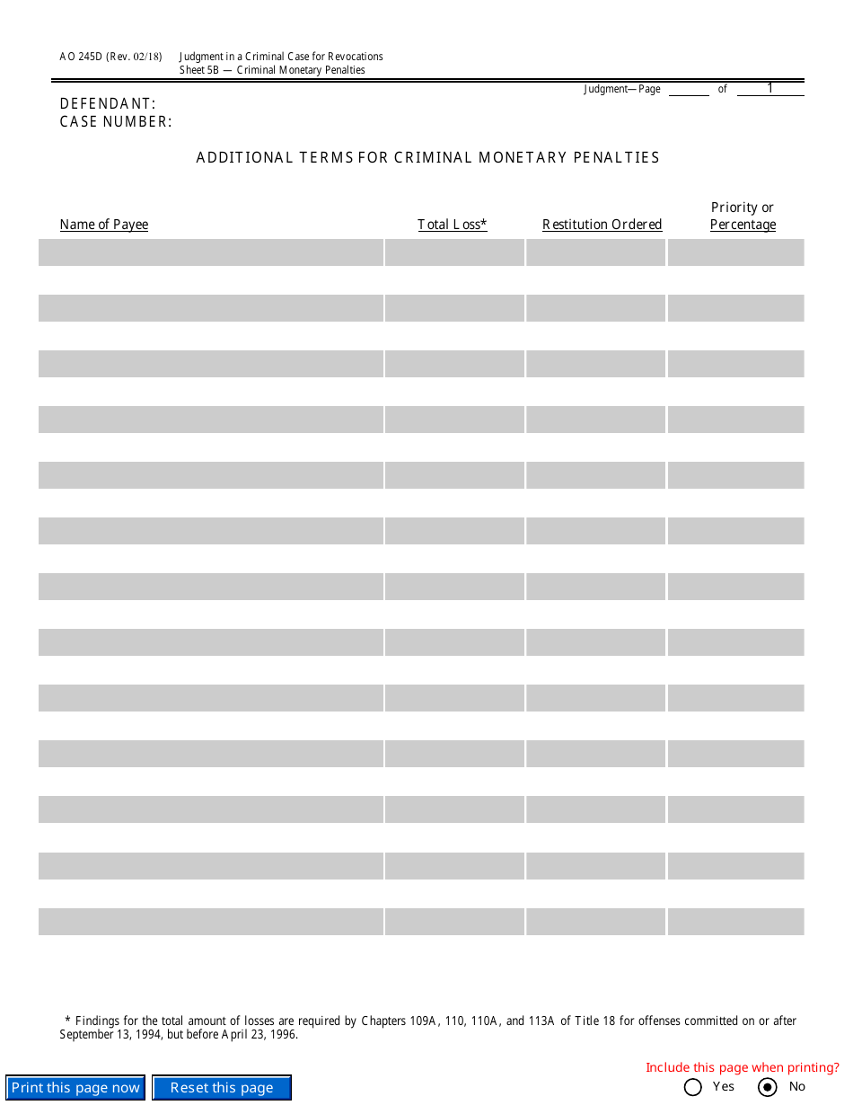 Form AO245D Judgment in a Criminal Case (For Revocation of Probation or Supervised Release), Page 17