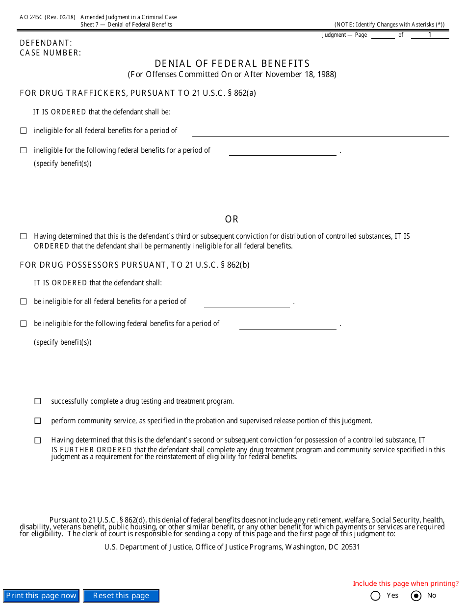 Form AO245C Amended Judgment in a Criminal Case, Page 21