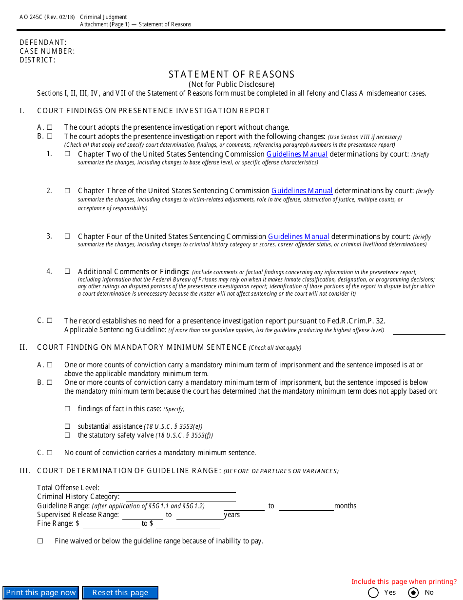 Form AO245C Amended Judgment in a Criminal Case, Page 22