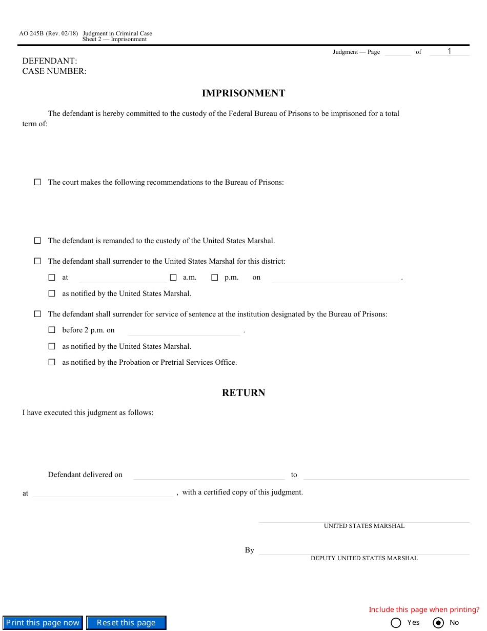 Form AO245B Judgment in a Criminal Case, Page 3