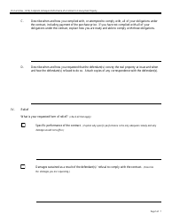 Form Pro Se9 Complaint to Require Performance of a Contract to Convey Real Property, Page 5
