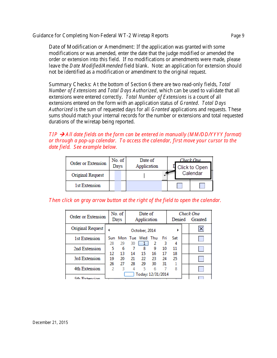 Instructions for Form WT-2 Non-federal Wiretap Reports, Page 10