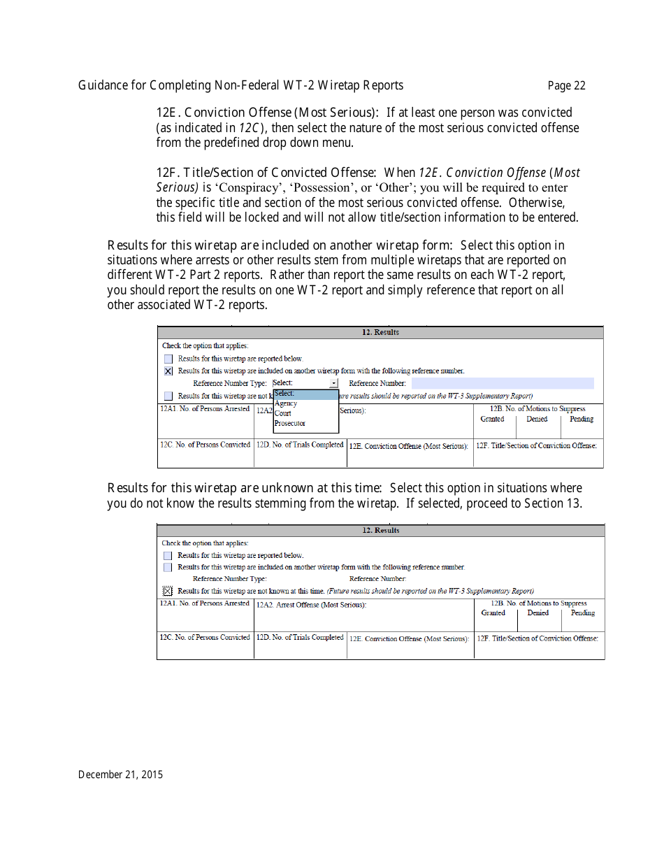 Instructions for Form WT-2 Non-federal Wiretap Reports, Page 23