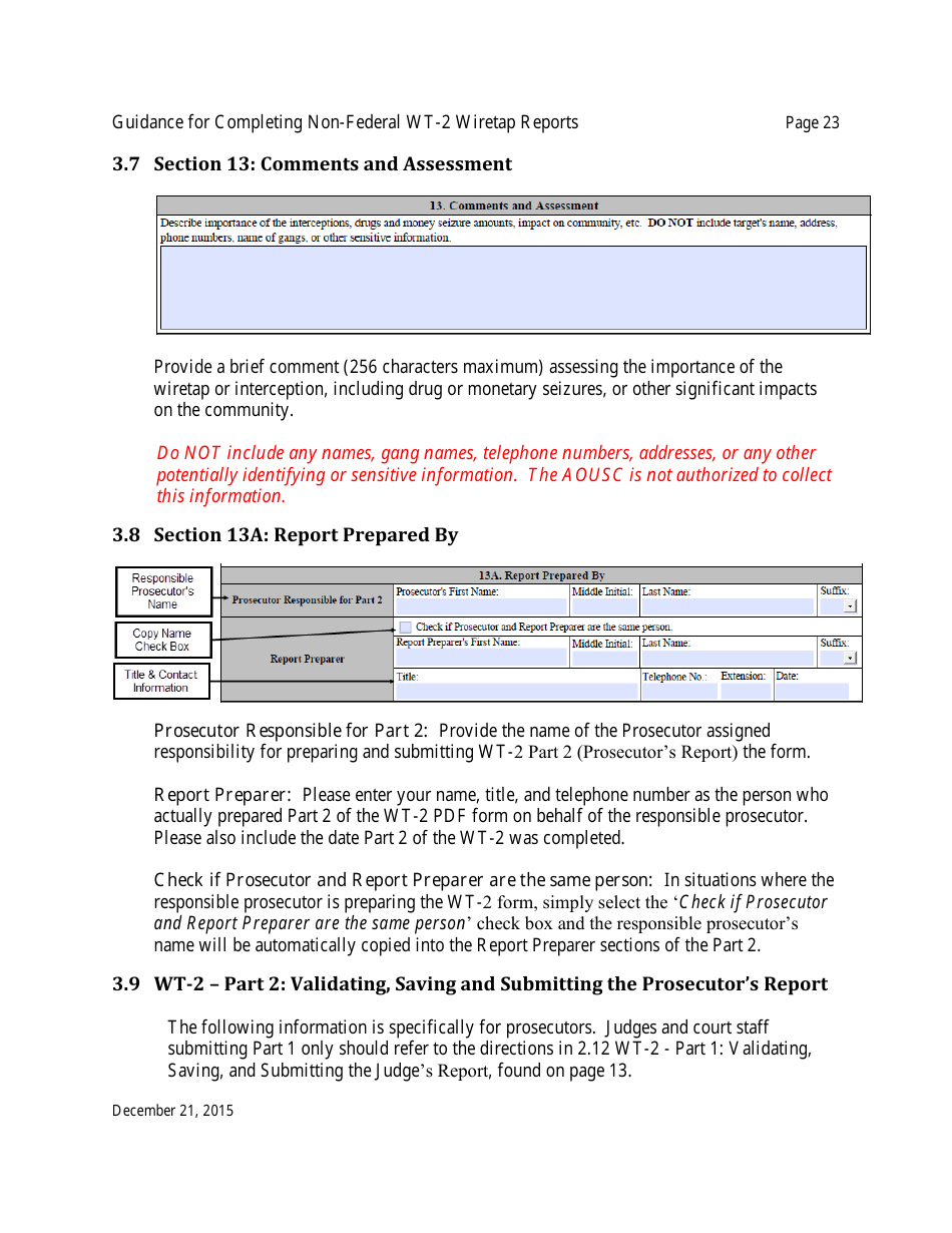 Instructions for Form WT-2 Non-federal Wiretap Reports, Page 24