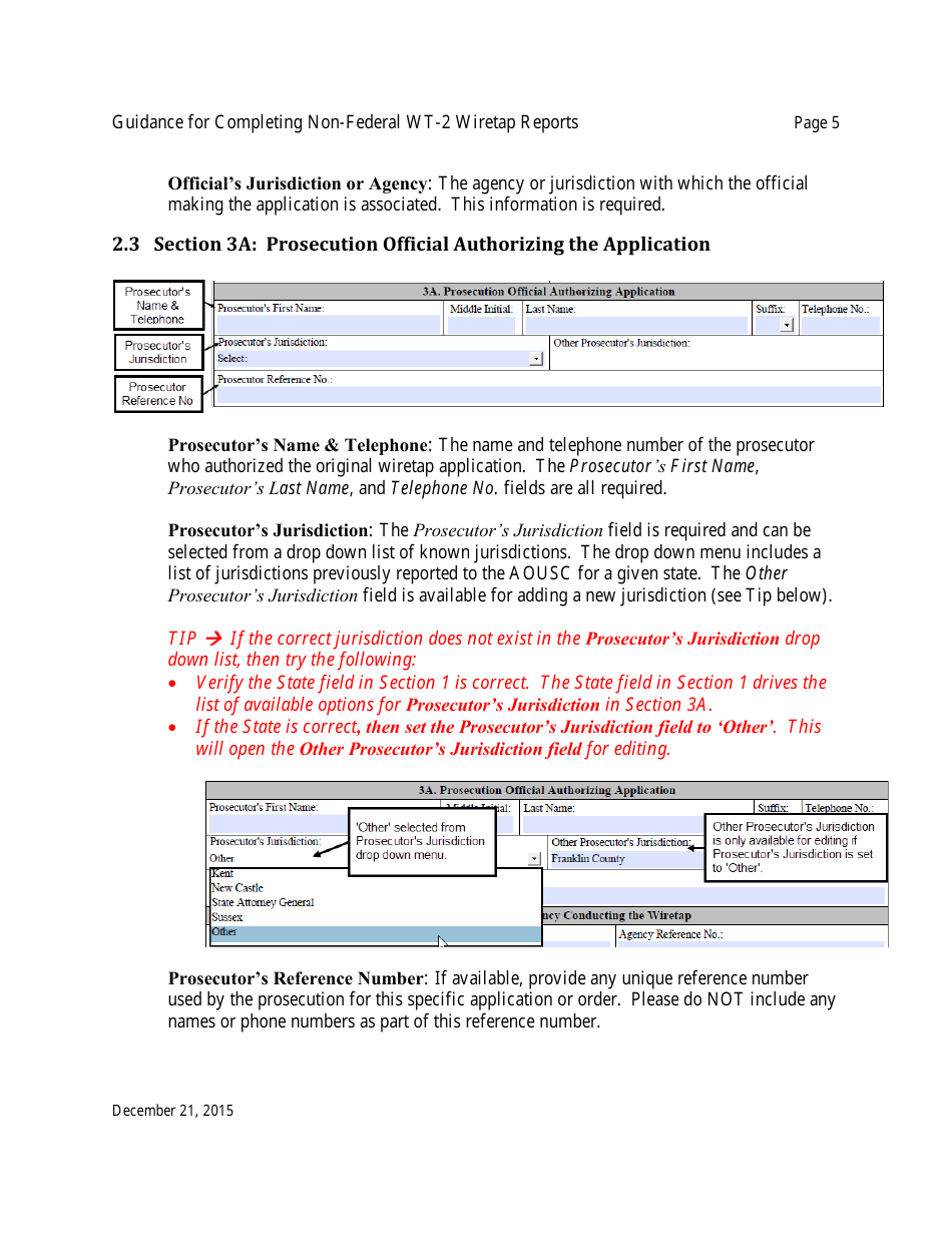 Instructions for Form WT-2 Non-federal Wiretap Reports, Page 6