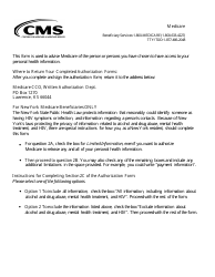 Form CMS-10106 1-800-medicare Authorization to Disclose Personal Health Information
