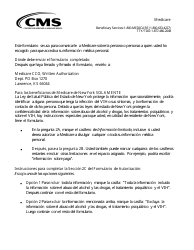 Formulario CMS-10106 Autorizacion a 1-800-medicare Para La Divulgacion De Informacion Medica Personal (Spanish)