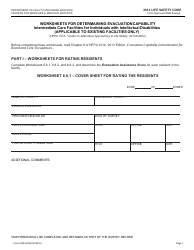 Form CMS-2786M Worksheet for Determining Evacuation Capability - Intermediate Care Facilities for Individuals With Intellectual Disabilities (Existing Facilities Only) - 2012 Life Safety Code