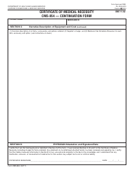 Document preview: Form CMS-854 Certificate of Medical Necessity -continuation Form