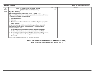 Form CMS-2786X Fire Safety Survey Report - Intermediate Care Facilities With Intellectual Disabilities (Apartment House) - 2012 Life Safety Code, Page 15
