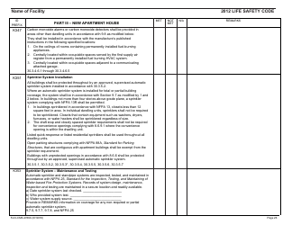 Form CMS-2786X Fire Safety Survey Report - Intermediate Care Facilities With Intellectual Disabilities (Apartment House) - 2012 Life Safety Code, Page 26
