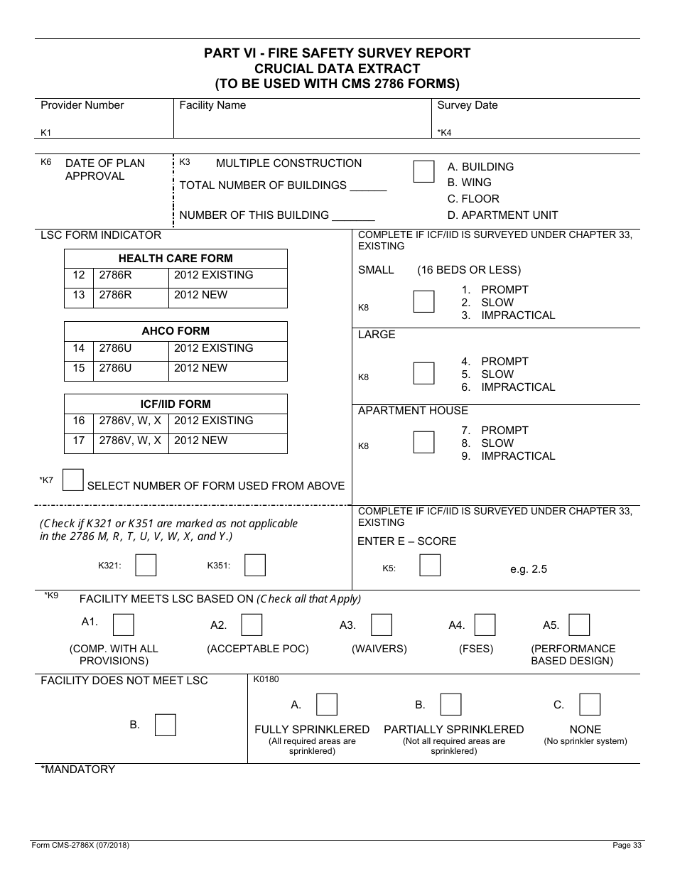 Form CMS-2786X Fire Safety Survey Report - Intermediate Care Facilities With Intellectual Disabilities (Apartment House) - 2012 Life Safety Code, Page 33