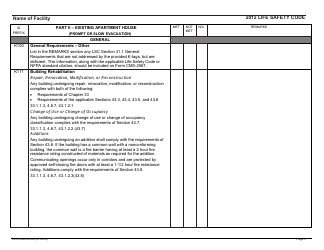 Form CMS-2786X Fire Safety Survey Report - Intermediate Care Facilities With Intellectual Disabilities (Apartment House) - 2012 Life Safety Code, Page 3