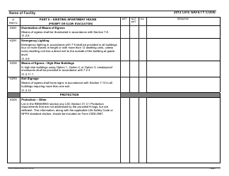 Form CMS-2786X Fire Safety Survey Report - Intermediate Care Facilities With Intellectual Disabilities (Apartment House) - 2012 Life Safety Code, Page 7