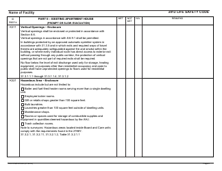 Form CMS-2786X Fire Safety Survey Report - Intermediate Care Facilities With Intellectual Disabilities (Apartment House) - 2012 Life Safety Code, Page 8