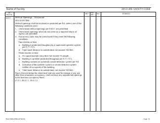 Form CMS-2786U Fire Safety Survey Report - 2012 Life Safety Code Ambulatory Health Care, Page 10