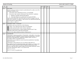 Form CMS-2786U Fire Safety Survey Report - 2012 Life Safety Code Ambulatory Health Care, Page 11