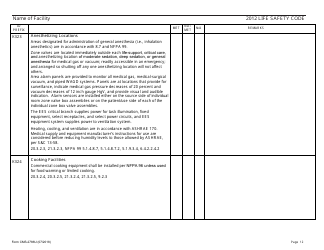 Form CMS-2786U Fire Safety Survey Report - 2012 Life Safety Code Ambulatory Health Care, Page 12