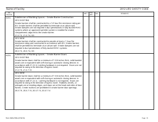 Form CMS-2786U Fire Safety Survey Report - 2012 Life Safety Code Ambulatory Health Care, Page 18