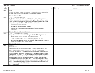 Form CMS-2786U Fire Safety Survey Report - 2012 Life Safety Code Ambulatory Health Care, Page 20