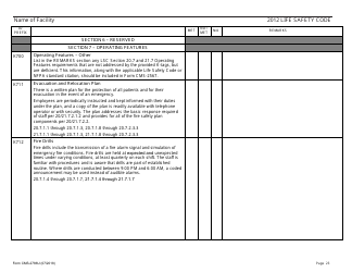 Form CMS-2786U Fire Safety Survey Report - 2012 Life Safety Code Ambulatory Health Care, Page 23