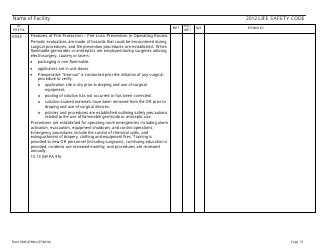Form CMS-2786U Fire Safety Survey Report - 2012 Life Safety Code Ambulatory Health Care, Page 37