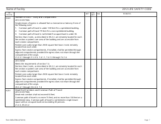 Form CMS-2786U Fire Safety Survey Report - 2012 Life Safety Code Ambulatory Health Care, Page 7