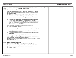 Form CMS-2786V Fire Safety Survey Report - Intermediate Care Facilities for Individuals With Intellectual Disabilities (Small Facilities) - 2012 Life Safety Code, Page 10