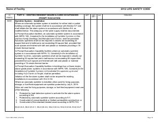 Form CMS-2786V Fire Safety Survey Report - Intermediate Care Facilities for Individuals With Intellectual Disabilities (Small Facilities) - 2012 Life Safety Code, Page 13