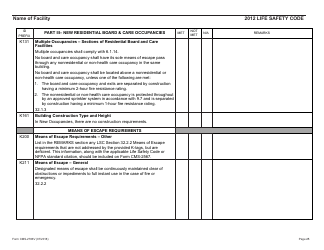 Form CMS-2786V Fire Safety Survey Report - Intermediate Care Facilities for Individuals With Intellectual Disabilities (Small Facilities) - 2012 Life Safety Code, Page 25