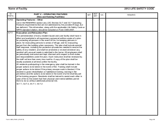 Form CMS-2786V Fire Safety Survey Report - Intermediate Care Facilities for Individuals With Intellectual Disabilities (Small Facilities) - 2012 Life Safety Code, Page 38