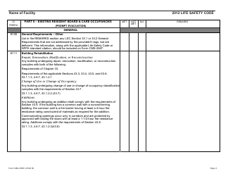 Form CMS-2786V Fire Safety Survey Report - Intermediate Care Facilities for Individuals With Intellectual Disabilities (Small Facilities) - 2012 Life Safety Code, Page 3
