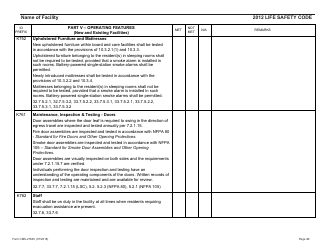 Form CMS-2786V Fire Safety Survey Report - Intermediate Care Facilities for Individuals With Intellectual Disabilities (Small Facilities) - 2012 Life Safety Code, Page 40