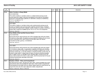 Form CMS-2786R Fire Safety Survey Report - Healthcare - 2012 Life Safety Code, Page 10