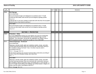 Form CMS-2786R Fire Safety Survey Report - Healthcare - 2012 Life Safety Code, Page 14